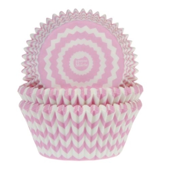 Cupcake Backförmchen - Chevron Pink